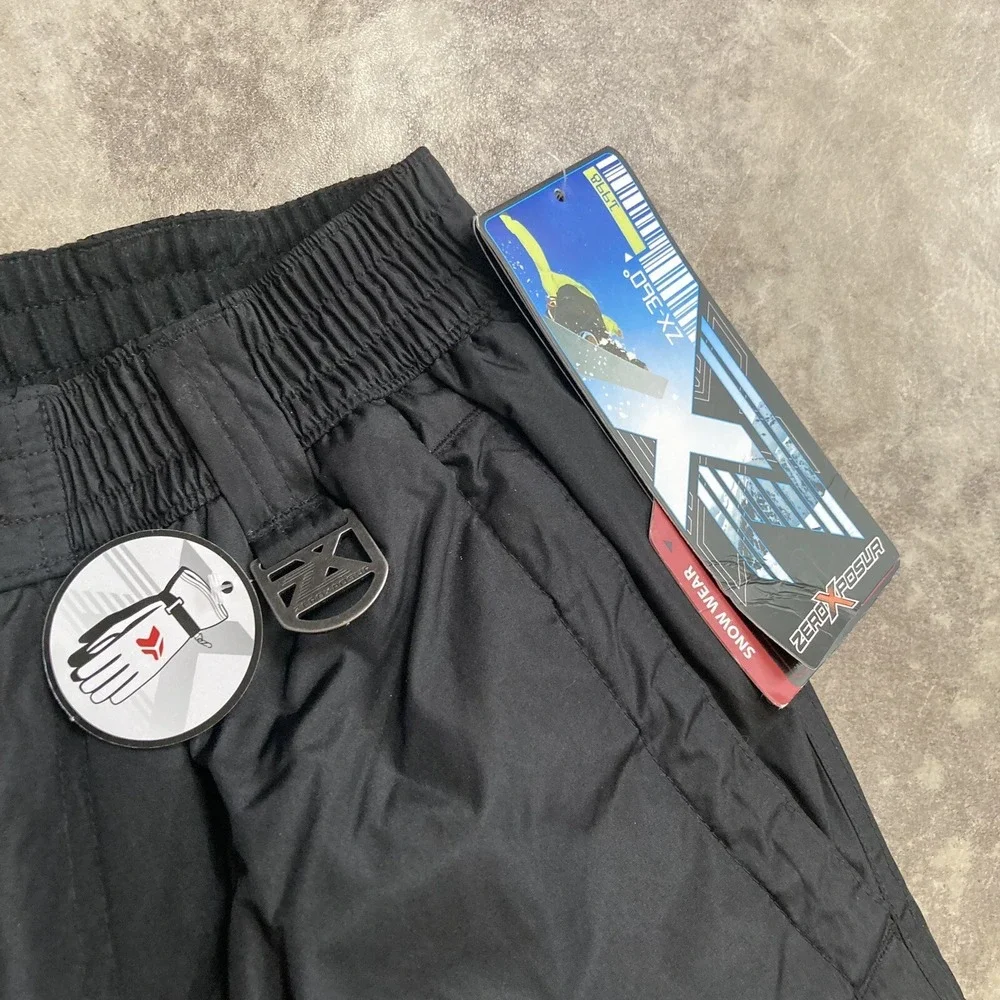 Zero Xposur Pants Boys Size 10 12 Black Snow Wear Pockets Outer Inner Layer